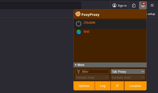 Disable FoxyProxy in Edge